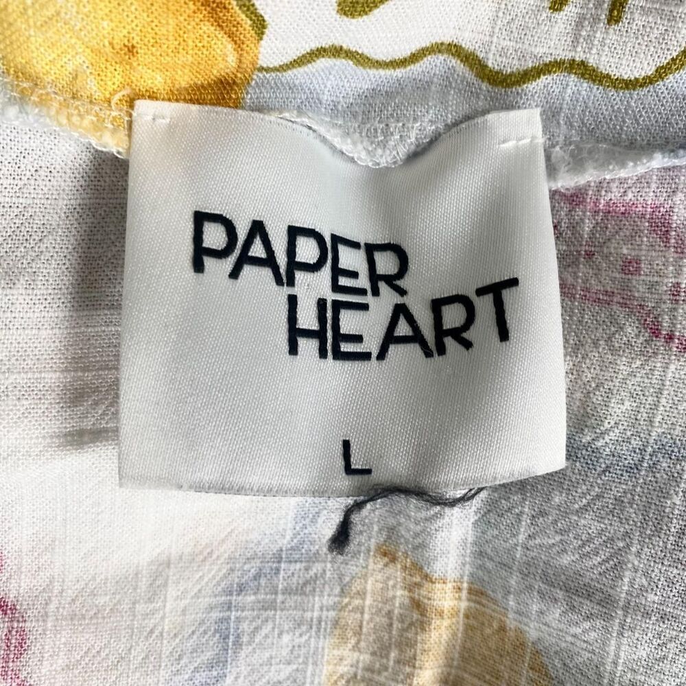 Paper Heart Australia Dolce Vita Italian Postcard Linen Crop Top L - Picture 5 of 6